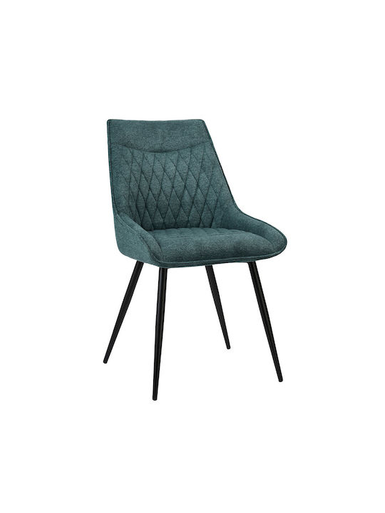 Lyra Dining Room Fabric Chair Petrol Blue 51x60x89cm