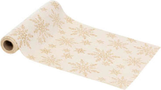 Atmosphera Dekorationsstoff Samt 28x300cm White/Gold