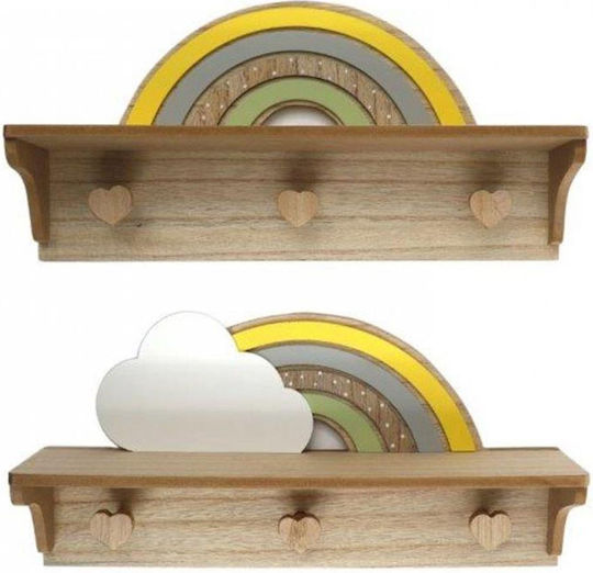 Atmosphera Kids Wall Hanger Multi Hook Wooden Polychrome 39.5x9.3x23 cm