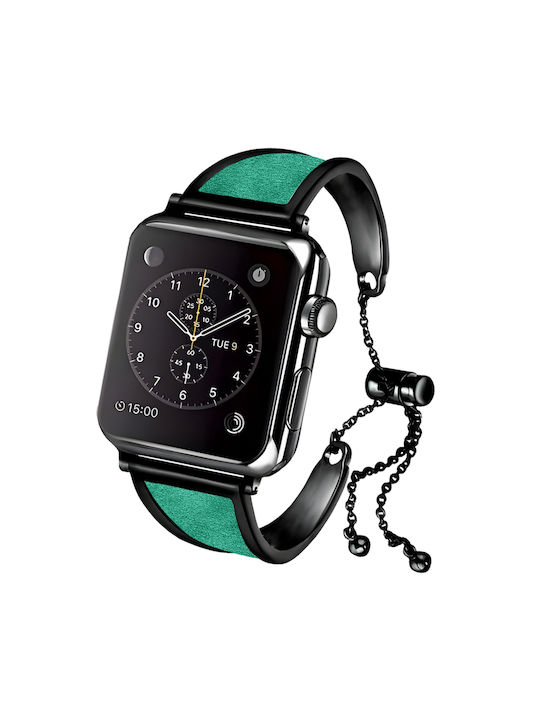 LW-372 Edelstahlarmband schwarz+grün (Apple Wat...