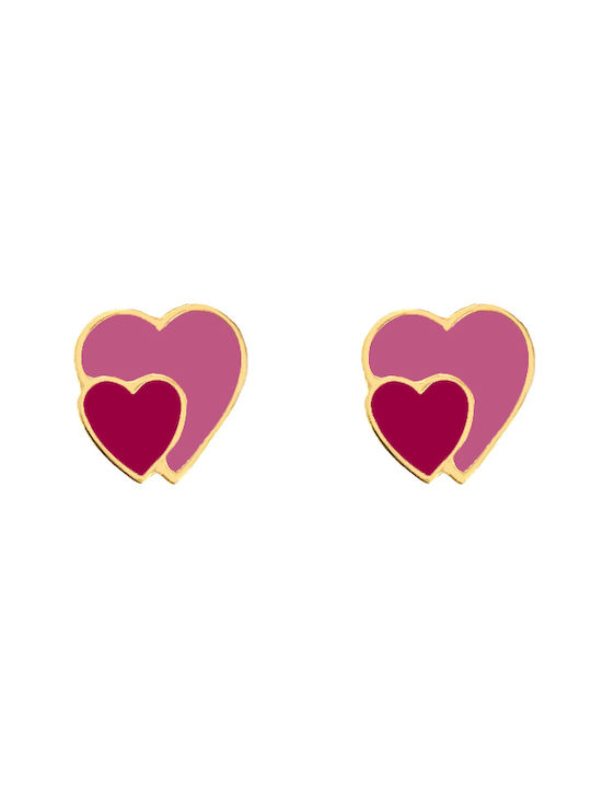 9k Gold Heart Earrings