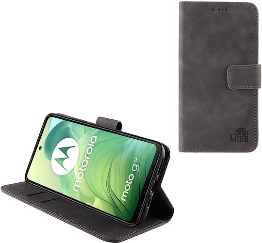 Lime Wallet Synthetic Leather Gray (Motorola Moto G04, Motorola Moto G24)