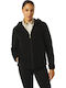 Short Women's Cardigan with Zipper Black