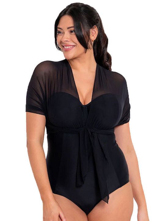 Strapless Ολόσωμο Μαγιό για Μεγάλο Στήθος Μαύρο