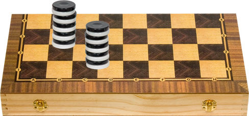 ToyMarkt Backgammon/Chess /Draughts Wood 38x38cm