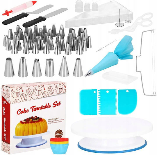 Pastry Set Rotating Platter 106 Pieces Templates Decorating Cakes