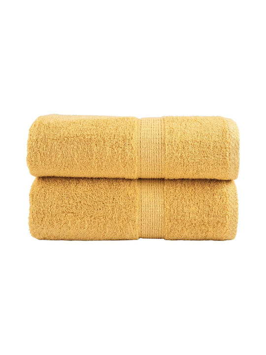 vidaXL Bath Towels Set 2 pcs 30xcm Yellow Weigh...