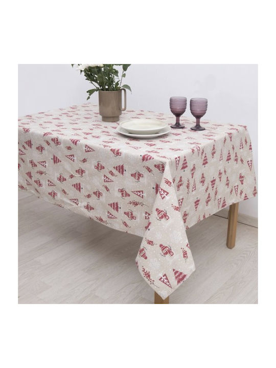 Dimeco Christmas Tablecloth Beige L135xW135cm 1pcs