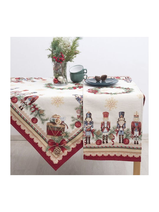 Dimeco Ornament de Crăciun Față de masă Cărpă Roșu M45xL140cm 1buc