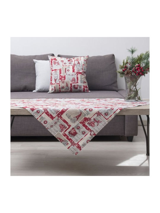 Dimeco Christmas Tablecloth Square Red L85xW85cm 1pcs