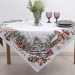 Dimeco Christmas Tablecloth Fabric Gray L140xW1...