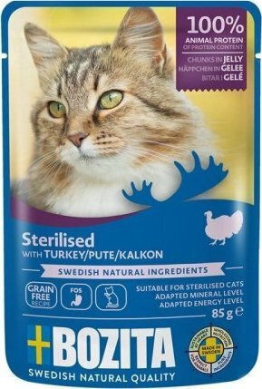 Bozita Wet Food for Adult Cats in Pouches with Turkey Gluten-Free 85gr