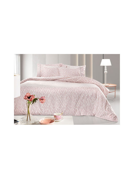 Guy Laroche Duvet Cover Set Cotton Queen with 2 Pillowcases 225x245 Magma Dusty Pink