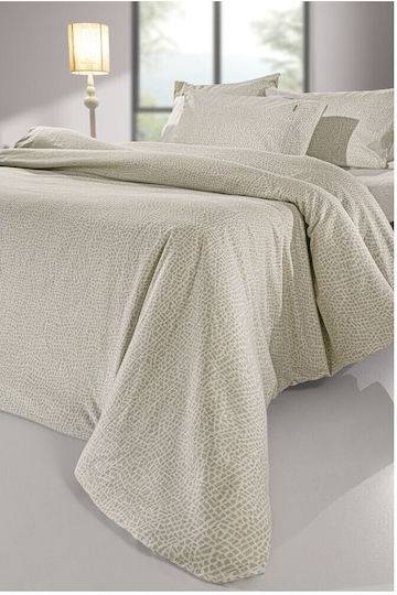 Guy Laroche Mira Baumwolle Bettbezug Set 225x245cm Übergröße mit 2 Kissenbezügen Cement