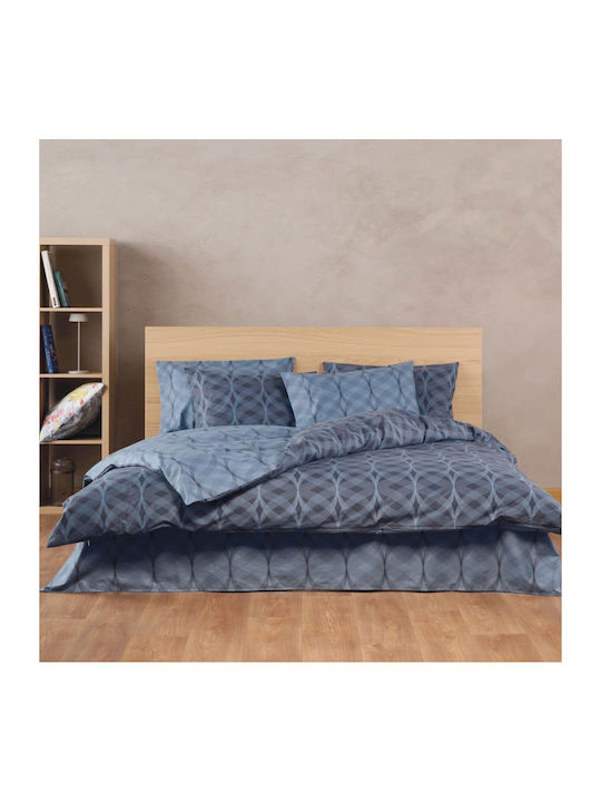 Kentia Duvet Cover Set Cotton Single with Pillowcase 165x245 Jentry Blue