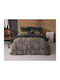 Sleeptime Duvet Cover Set Queen with 2 Pillowcases 240x220 Black Velvet-Black Metal