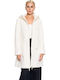 Μακρύ Γυναικείο Μπουφάν για Χειμώνα Off White