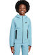 Sportswear Kids Cardigan Cotton Hooded Blue