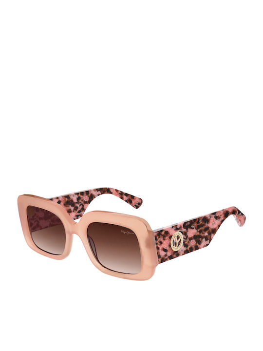 Pepe Jeans Women's Sunglasses with Pink Plastic Frame and Brown Gradient Lens PJ7429-356