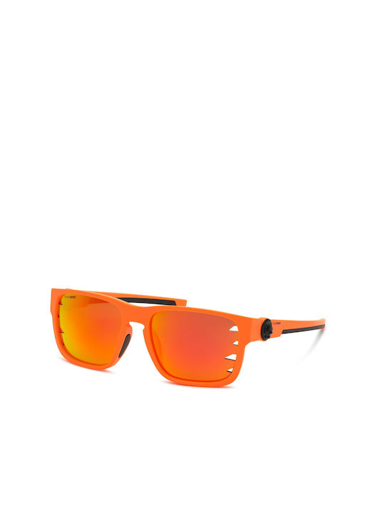 Philipp Plein Unisex Sonnenbrille mit Orange Kunststoff Gestell und Orange Spiegel Linse SSP004 B55A