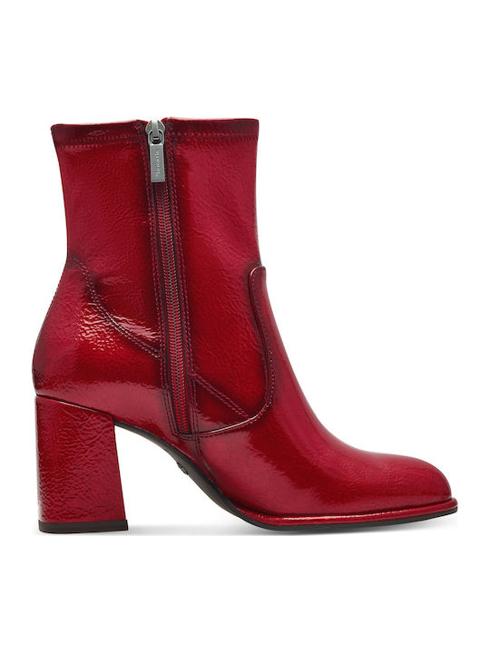 Tamaris Stiefeletten Damen aus Lackleder Rot