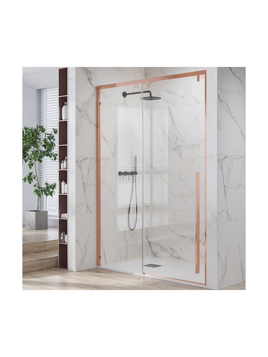 Karag Santorini 400 Roz Divider de verandă Duș cu Glisare Ușă 130x200cm Sticlă transparentă Oro