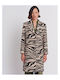 Frauen Leopard Schwarz Jacke