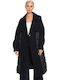 Women's Black Coat with Belt