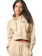 Cropped Women's Sweatshirt Hooded Sand Grey 061427-01