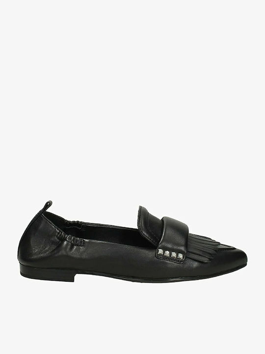 Combo Δερμάτινα Γυναικεία Loafers σε Μαύρο Χρώμα