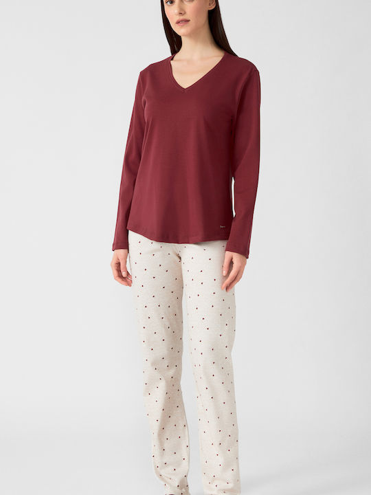Minerva Winter Women's Pyjama Set Bordeaux