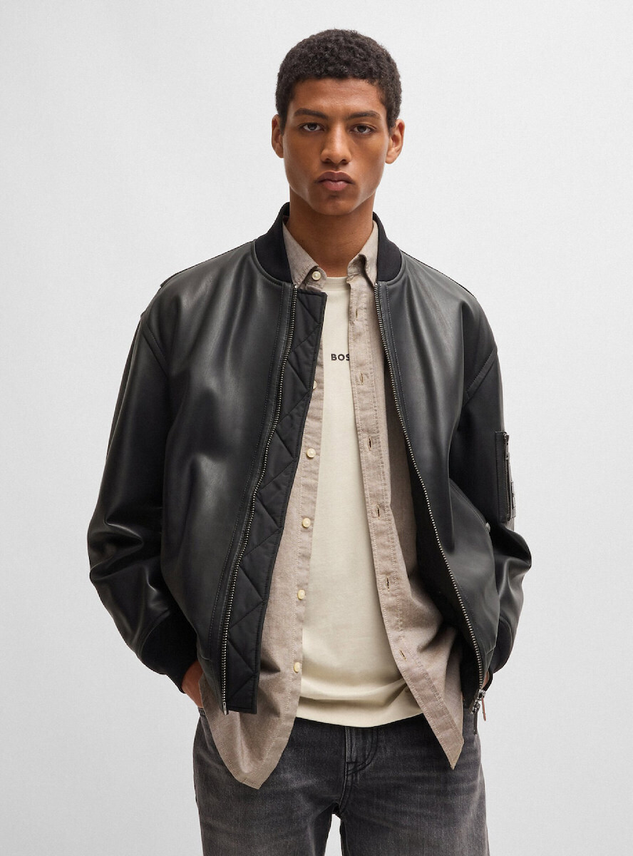 Hugo Boss Lederjacke Jacke Black 50522223-001 Skroutz Germany