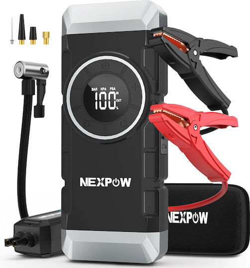 Nexpow Tragbar Auto-Starthilfe 12000mAh mit Pumpe 12V