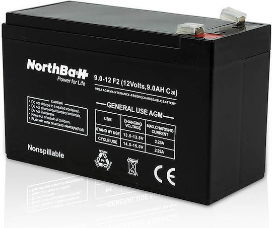 Northbatt Μπαταρία UPS με Χωρητικότητα 9Ah και Τάση 12V NR-1209-1 1τμχ