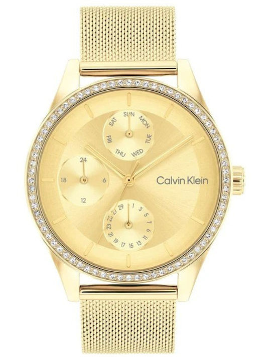Calvin Klein Spark Дамски Часовник Кварцов със Златен Метална Верижка