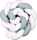 Baby Star Star Crib Bumpers Braided Inside Pink-Grey-White 19x200cm