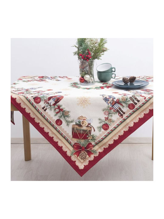 Dimeco Christmas Tablecloth Red L140xW140cm 1pcs