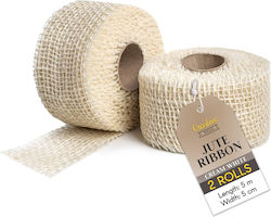 Creative Deco Jute Ribbon Decoration White 2 Rolls 5 Cm X 5 M Natural Fabric Handmade Art Crafts Decorative Rustic Boho Wedding Party Creative Deco Jute Ribbon Decoration White 2 Rolls 5 Cm X 5 M Natural Fabric Handmade Art Crafts Decorative Rustic Boho Wedding Party