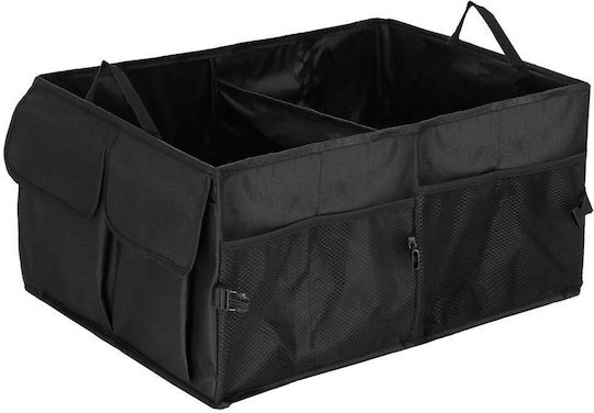 Foldable Trunk Organizer Compartmentalized Water-resistant 56x40x26cm Black