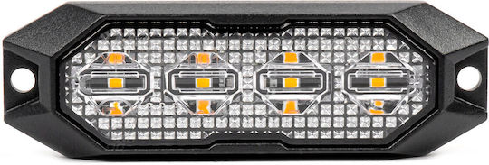 AMiO Μπάρα Σήμανσης Αυτοκινήτου LED 12 / 24V Αδιάβροχη 9.5cm με Πορτοκαλί Φωτισμό