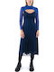 Midi Dress Black, Royal Blue