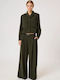 Women's High-waisted Fabric Trousers Loose Fit Rosin