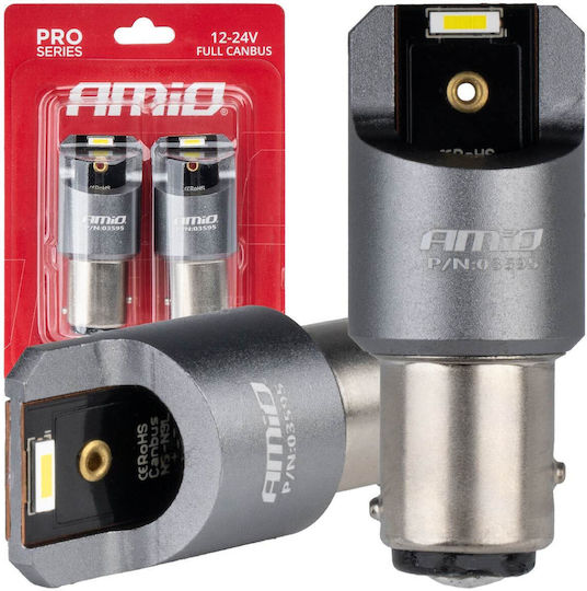 AMiO Lamps Car P21/5W Canbus LED 6000K Cold White 12-24V 2pcs