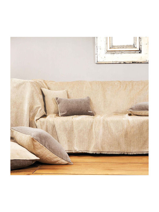 Aslanis Home Ossa Ριχτάρι Πολυθρόνας Chenille 180x180εκ. Μπεζ