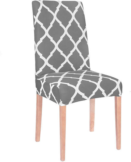 Husă Elastică Pentru Scaun Gri Alb 45x60cm