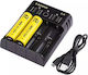 Listman L4 USB Charger 4 Batteries Li-ion/Ni-Cd/Ni-MH Size AA/AAA/18650/21700/16340/26650/14500