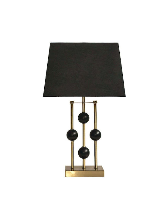 Marhome Metal Lampă de masă pentru Soclu E27 cu Abajur Negru și Bază Auriu