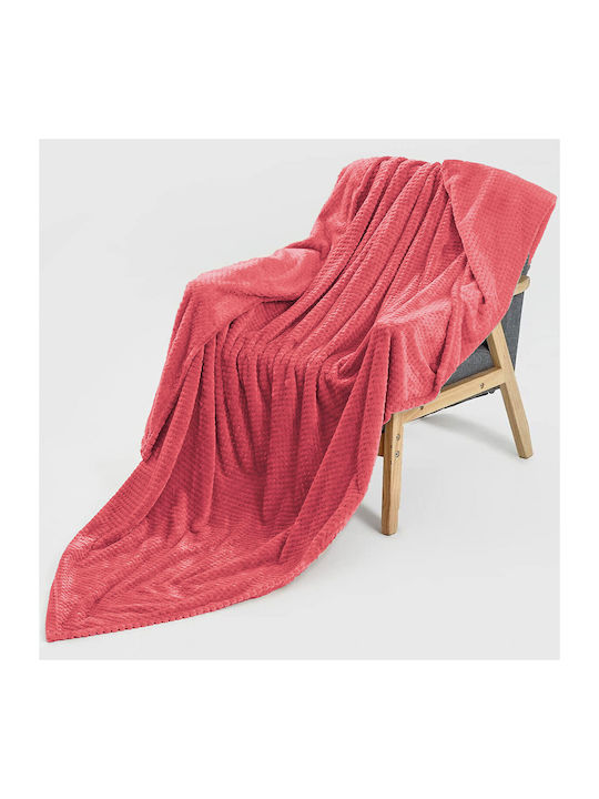 TnS Popcorn Velvet Blanket Double 200x220cm Pink