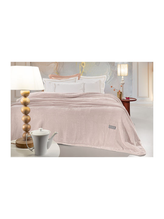 Guy Laroche Cheval Velvet Single Blanket 160x220cm Pudra