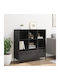 Wandregal Boden Schwarz 101.5x39x103.5cm